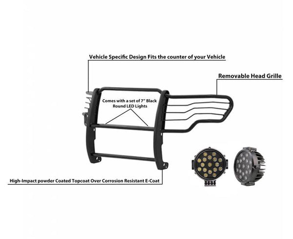 Black Horse Grille Guard Kit (MPN: 17FP30MA-PLB)