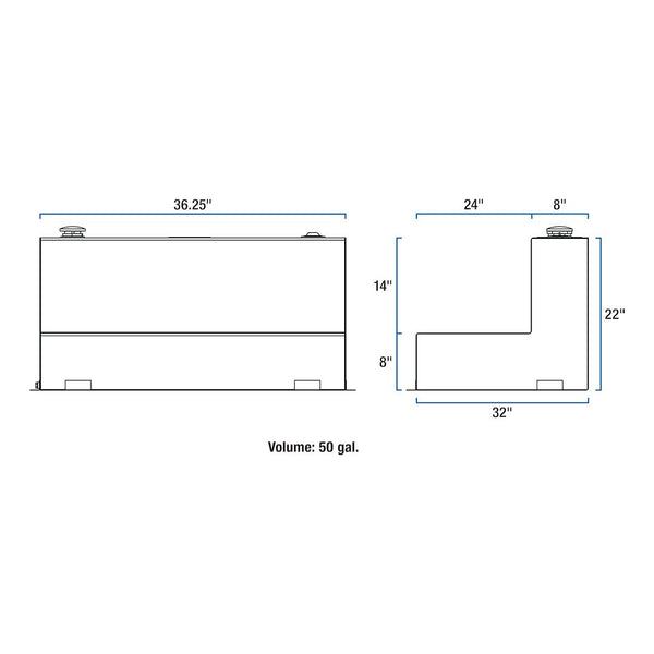 UWS Liquid Transfer Tank (MPN: TT-50-L-T-P-BLK)