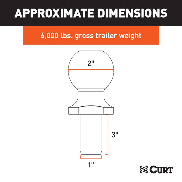 CURT 2 Inch Trailer Hitch Ball (MPN: 40020)