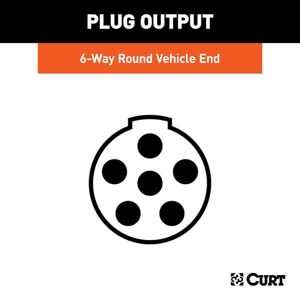 CURT 6-Way Round Trailer Wiring Connector (MPN: 58090)