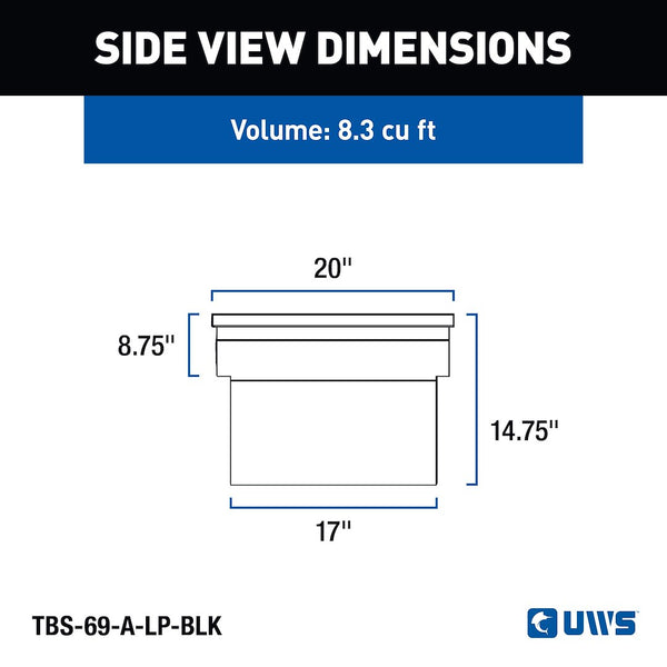 UWS Gloss Black Heavy-Wall Aluminum Truck Tool Box (MPN: EC10432)