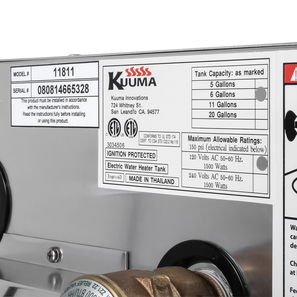 Kuuma Electric Marine Water Heater (MPN: 11811)