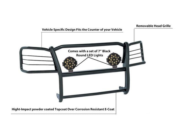 Black Horse Grille Guard Kit (MPN: 17GT25MA-PLB)