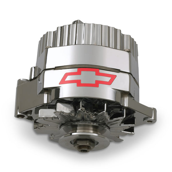 Proform Parts Chrome Alternator With Chevy Bowtie (MPN: 141-657)