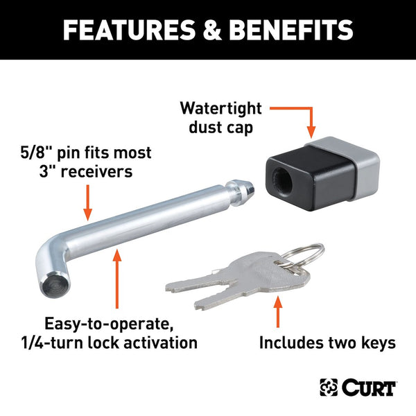 CURT Trailer Hitch Lock with Bent Pin (MPN: 23021)