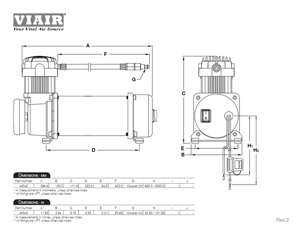 VIAIR Hardmount Air Compressor (MPN: AC-450H)