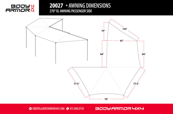 Body Armor 4x4 Awning (MPN: 20027)