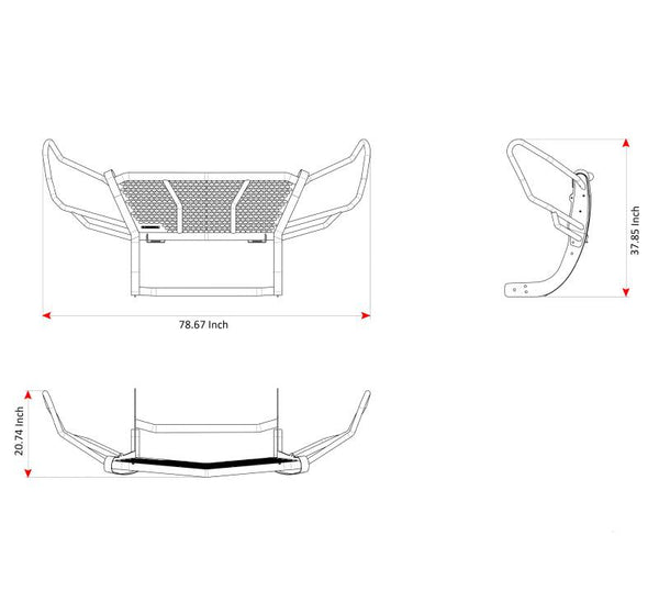 Black Horse Off Road Grille Guard (MPN: RU-DOSP07-B)