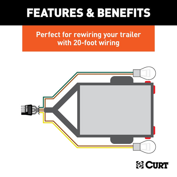 CURT 4-Way Flat Trailer Wiring Connector (MPN: 57220)