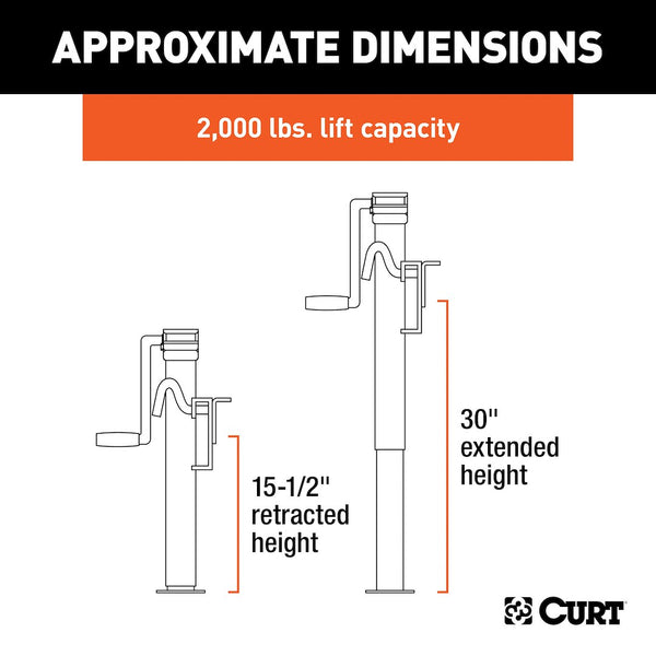 CURT Manual Sidewind Trailer Tongue Jack (MPN: 28306)
