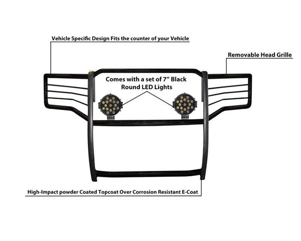 Black Horse Grille Guard Kit (MPN: 17GS14MA-PLB)