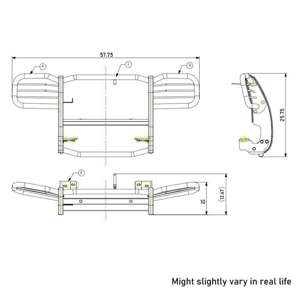 Black Horse Grille Guard Kit (MPN: 17EH26MA-PLR)