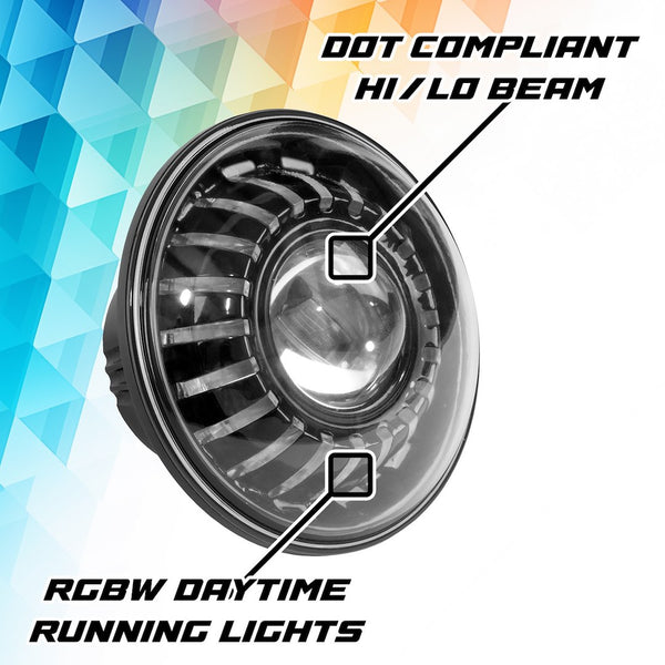 XKmax 7 Inch RGBW LED Headlight Kit (MPN: MX-7IN-JP-KIT)