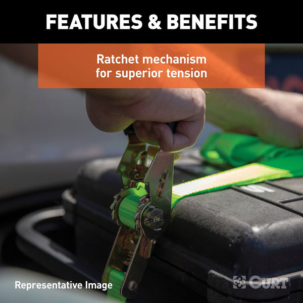 Curt 10 Foot Ratchet Tie Down Strap Set (MPN: 83001)