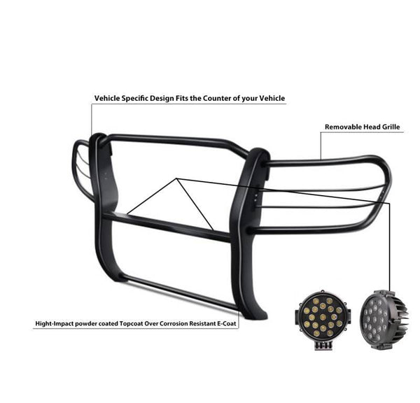Black Horse Grille Guard Kit (MPN: 17SG598MA-PLB)