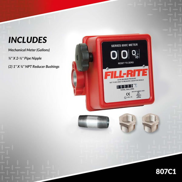 Fill-Rite Mechanical Flow Meter (MPN: 807C1)