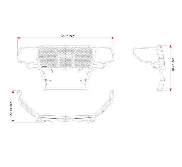 Black Horse Off Road Grille Guard (MPN: RU-GMSI19-B)