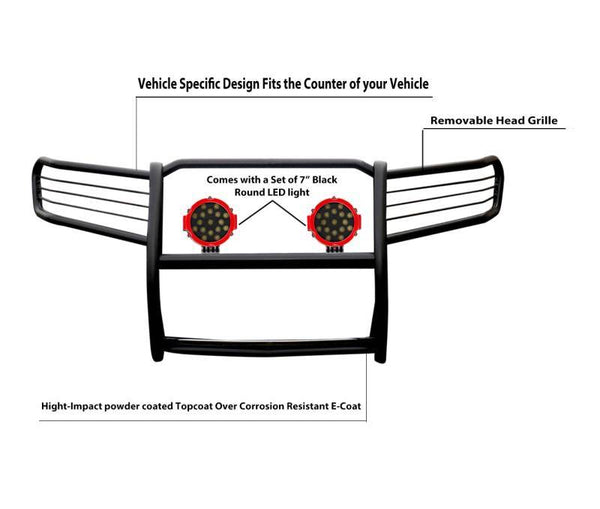 Black Horse Grille Guard Kit (MPN: 17H151402MA-PLR)