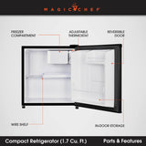 Magic Chef Single Compartment Mini Refrigerator (MPN: MCR170BE)