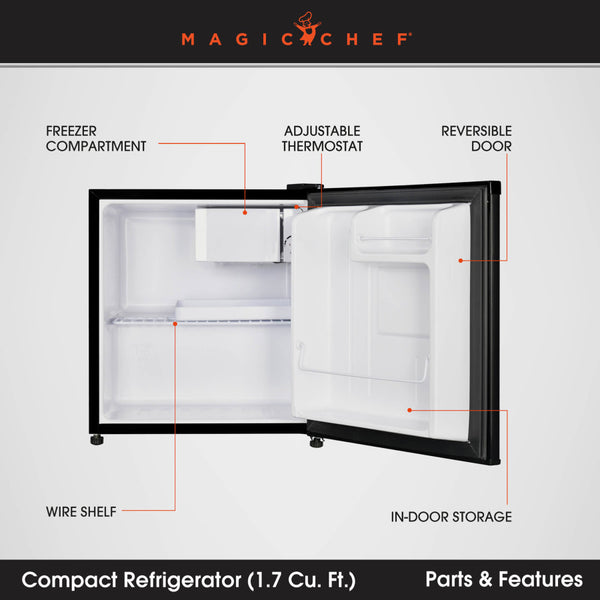 Magic Chef Single Compartment Mini Refrigerator (MPN: MCR170BE)