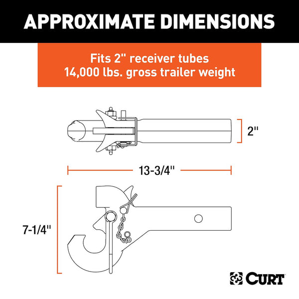 Curt Pintle Hook for Heavy-Duty Towing (MPN: 48405)