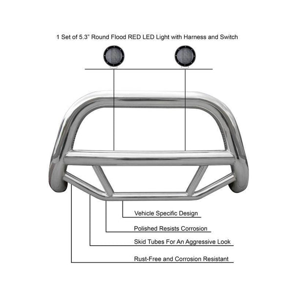 Black Horse Off Road Bull Bar (MPN: MBS-GMC3105-PLFB)