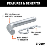 Curt 5/8 Inch Bent Trailer Hitch Pin (MPN: 21580)