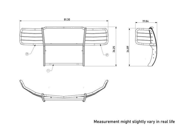 Black Horse Grille Guard Kit (MPN: 17GT27MA-PLR)