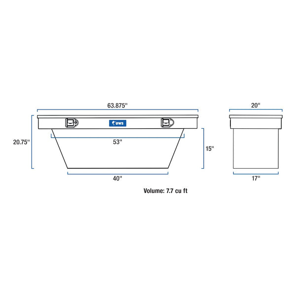 UWS Crossover Deep Angled Tool Box (MPN: TBSD-63A-BLK)