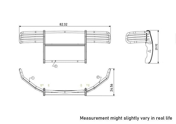 Black Horse Off Road Grille Guard (MPN: 17DG105MA)