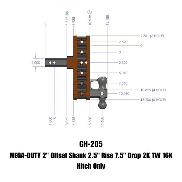 Gen-Y Hitch Mega-Duty Adjustable Drop Hitch (MPN: GH-205)