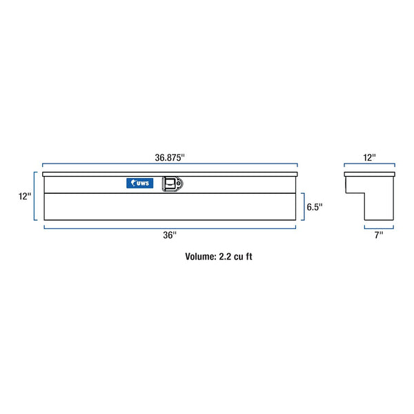 UWS Tool Box Side Mount Aluminum (MPN: TBSM-36-BLK)