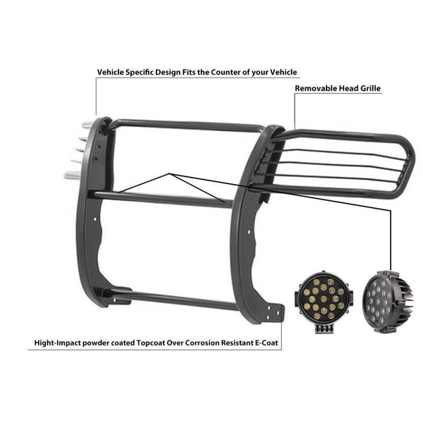 Black Horse Grille Guard Kit (MPN: 17NE23MA-PLB)