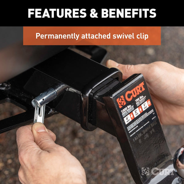 Curt 5/8 Inch Bent Trailer Hitch Pin with Swivel Clip (MPN: 21551)