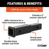CURT Trailer Hitch Extension for 2 Inch Receiver (MPN: 45791)
