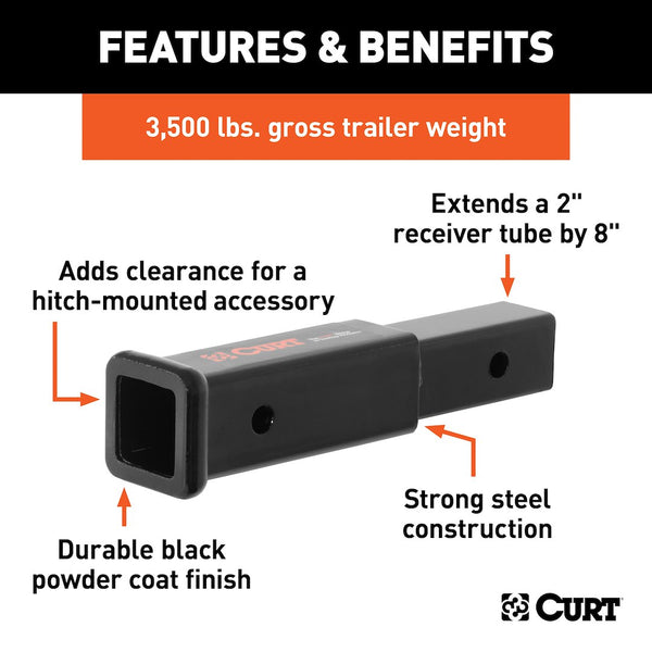 CURT Trailer Hitch Extension for 2 Inch Receiver (MPN: 45791)