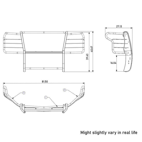 Black Horse Grille Guard Kit (MPN: 17GT30MA-PLR)