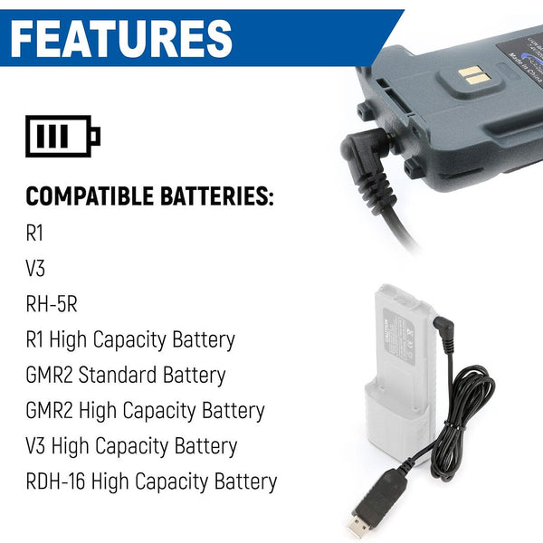 Rugged Radios HAM Radio Battery Charger (MPN: USB-BAT-RH)