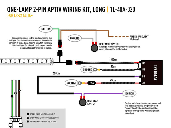 Triple-R Light Wiring Harness For LED Light Bars (MPN: 1L-40A-320)