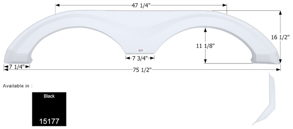 Icon Fender Skirt for Tandem Axle RVs (MPN: 15177)