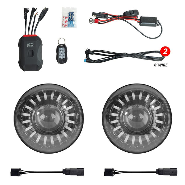 XKmax 7 Inch RGBW LED Headlight Kit (MPN: MX-7IN-JP-KIT)
