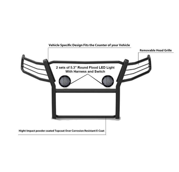 Black Horse Grille Guard Kit (MPN: 17D503MA-PLFB)