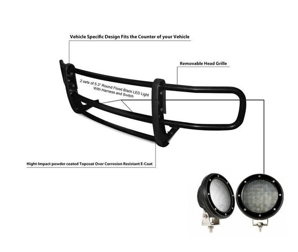 Black Horse Grille Guard Modular Kit (MPN: 17FOTRMA-PLFB)