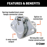 Curt 4-Way Round Trailer Wiring Connector (MPN: 58070)