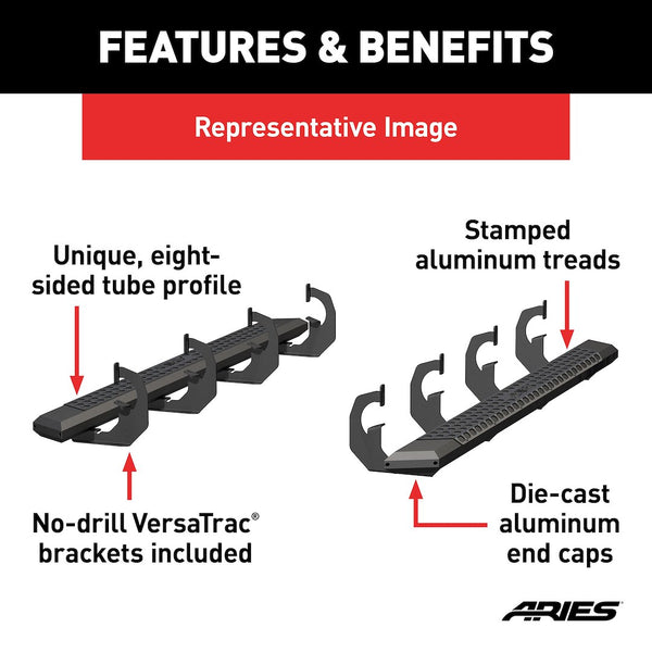 Aries AdvantEDGE Running Board With Step Pads (MPN: 2556008)