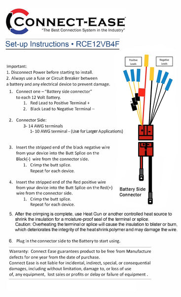 Battery Connection Harness for Trolling Motors and Accessories (MPN: RCE12VB4F)