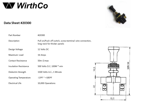 WirthCo Multi Purpose Switch (MPN: 20300)