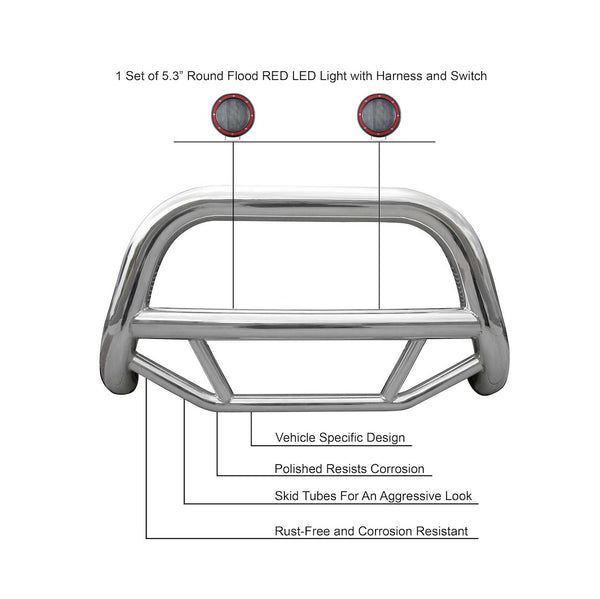Black Horse Off Road Bull Bar (MPN: MBS-HOB3301-PLFR)