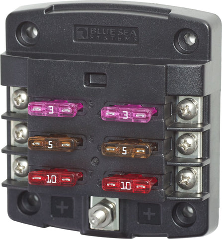 Blue Sea Fuse Block 6 Circuits 32 Volts DC (MPN: 5033-BSS)