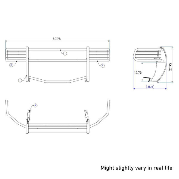 Black Horse Grille Guard Kit (MPN: 17DG100MA-PLR)